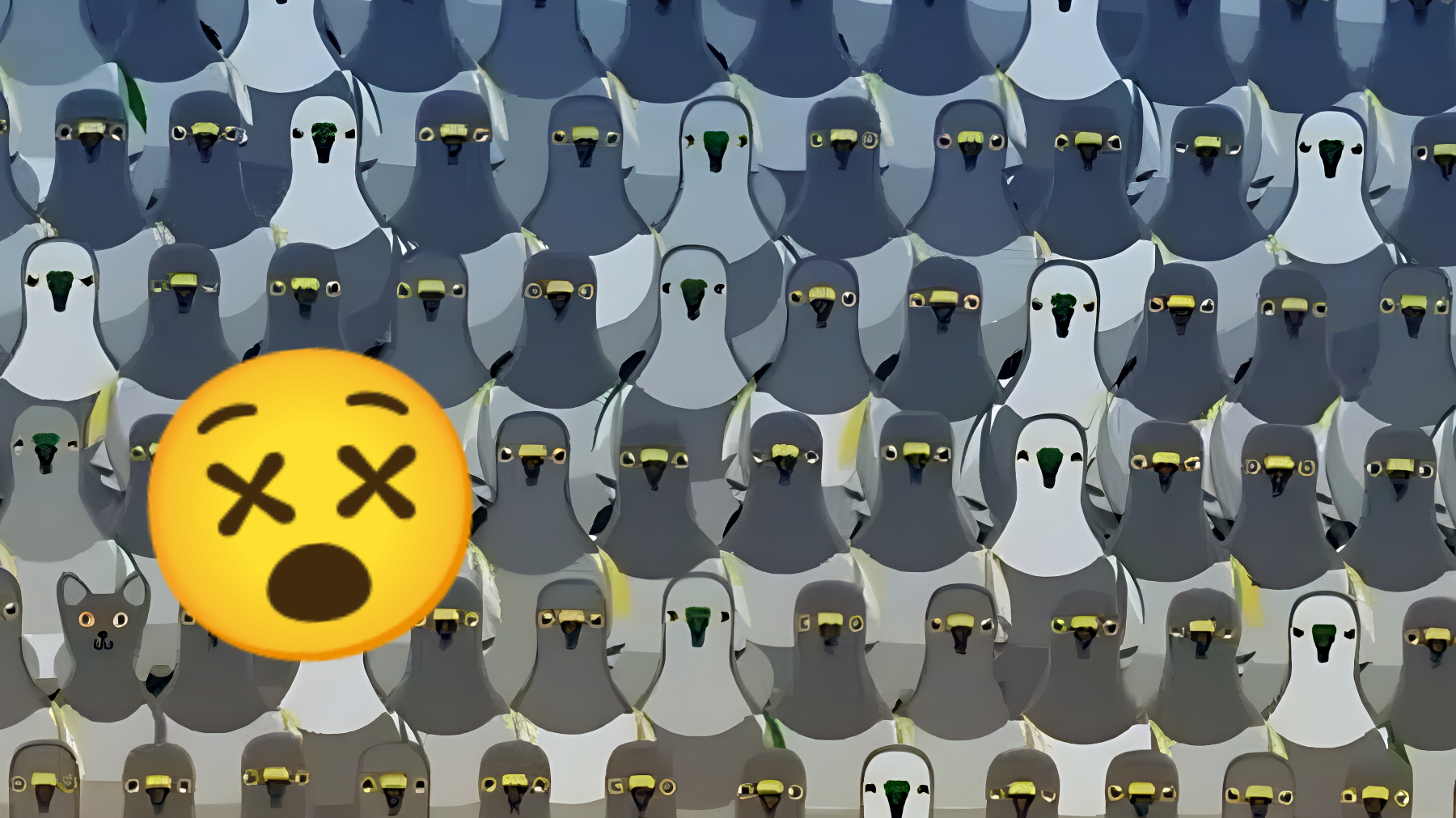 Un gatto nascosto in questa immagine sta aspettando per sorprendere i piccioni! Riuscite a trovarlo? Una sfida per i vostri occhi!